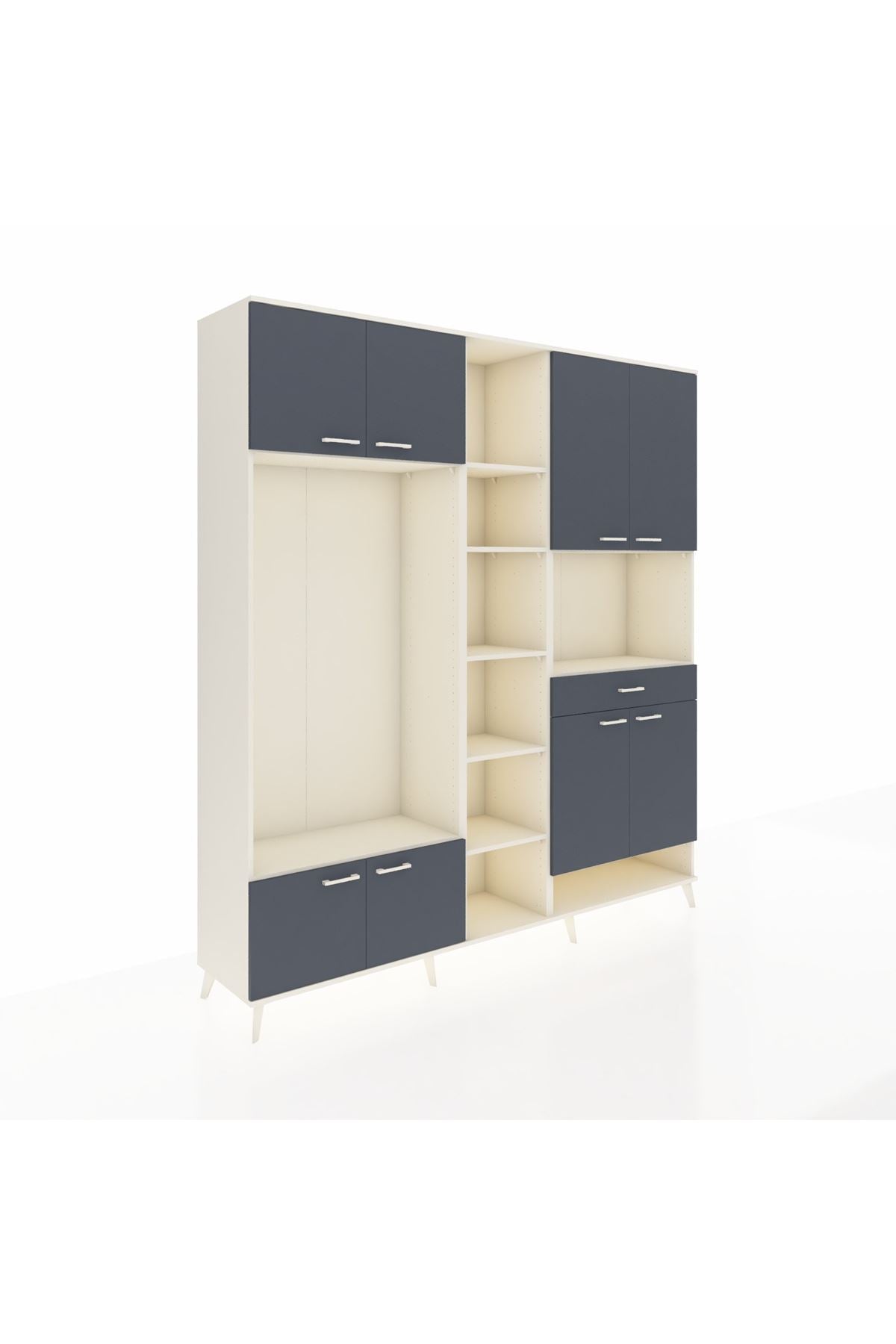 Hyperion Dolap 12 Raflı Tek Çekmeceli 8 Kapaklı 220x44x243 - S553M070V08B