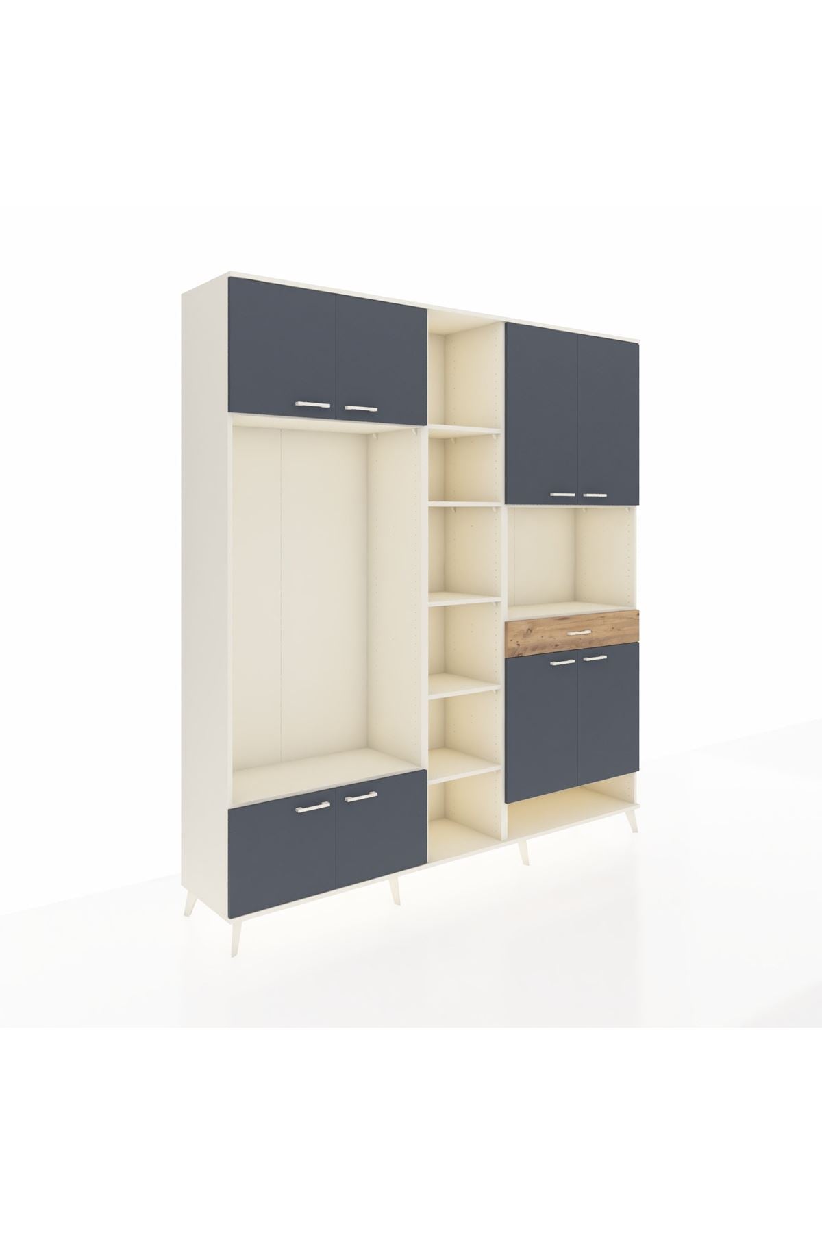 Hyperion Dolap 12 Raflı Tek Çekmeceli 8 Kapaklı 220x44x243 - S553M070V09B