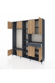 Hyperion Dolap 12 Raflı Tek Çekmeceli 8 Kapaklı 220x44x243 - S553M070V11B