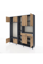 Hyperion Dolap 12 Raflı Tek Çekmeceli 8 Kapaklı 220x44x243 - S553M070V12B