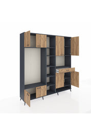 Hyperion Dolap 12 Raflı Tek Çekmeceli 8 Kapaklı 220x44x243 - S553M070V12B