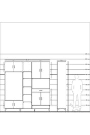 Hyperion Dolap 12 Raflı Tek Çekmeceli 8 Kapaklı 220x44x243 - S553M070V12B