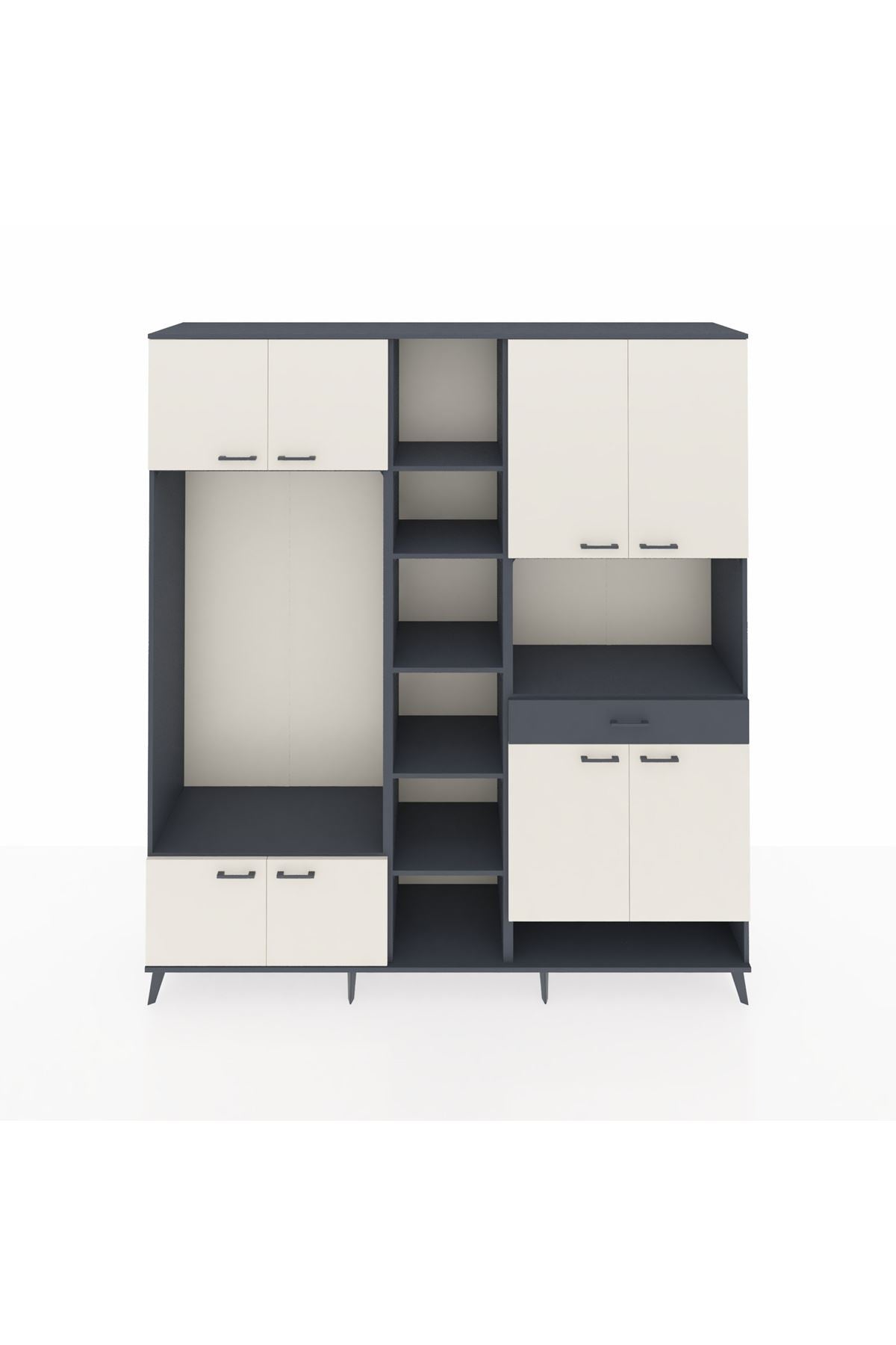 Hyperion Dolap 12 Raflı Tek Çekmeceli 8 Kapaklı 220x44x243 - S553M070V14B