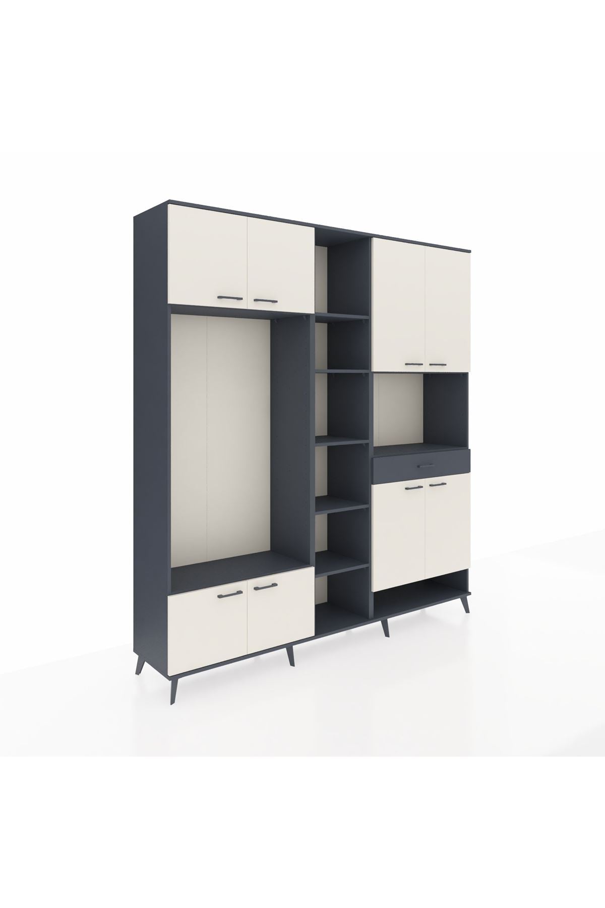 Hyperion Dolap 12 Raflı Tek Çekmeceli 8 Kapaklı 220x44x243 - S553M070V14B