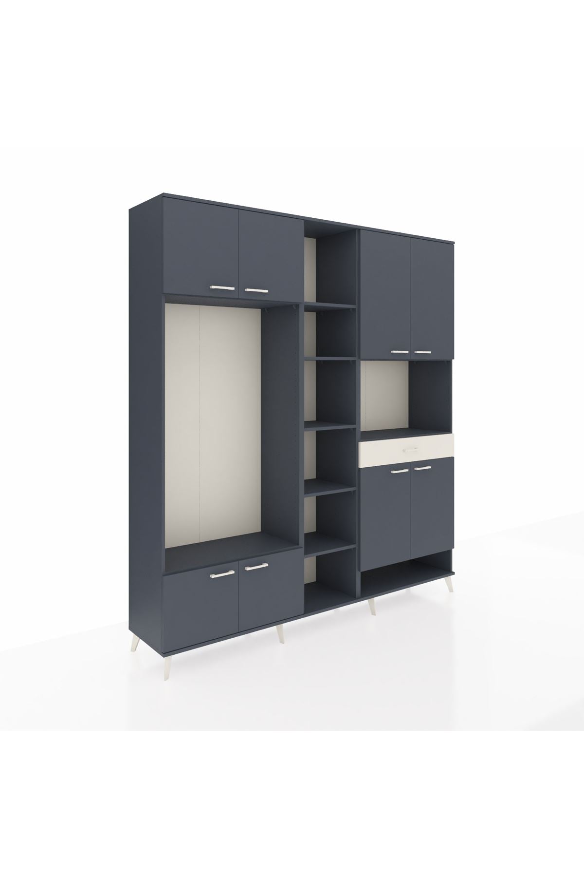 Hyperion Dolap 12 Raflı Tek Çekmeceli 8 Kapaklı 220x44x243 - S553M070V16B