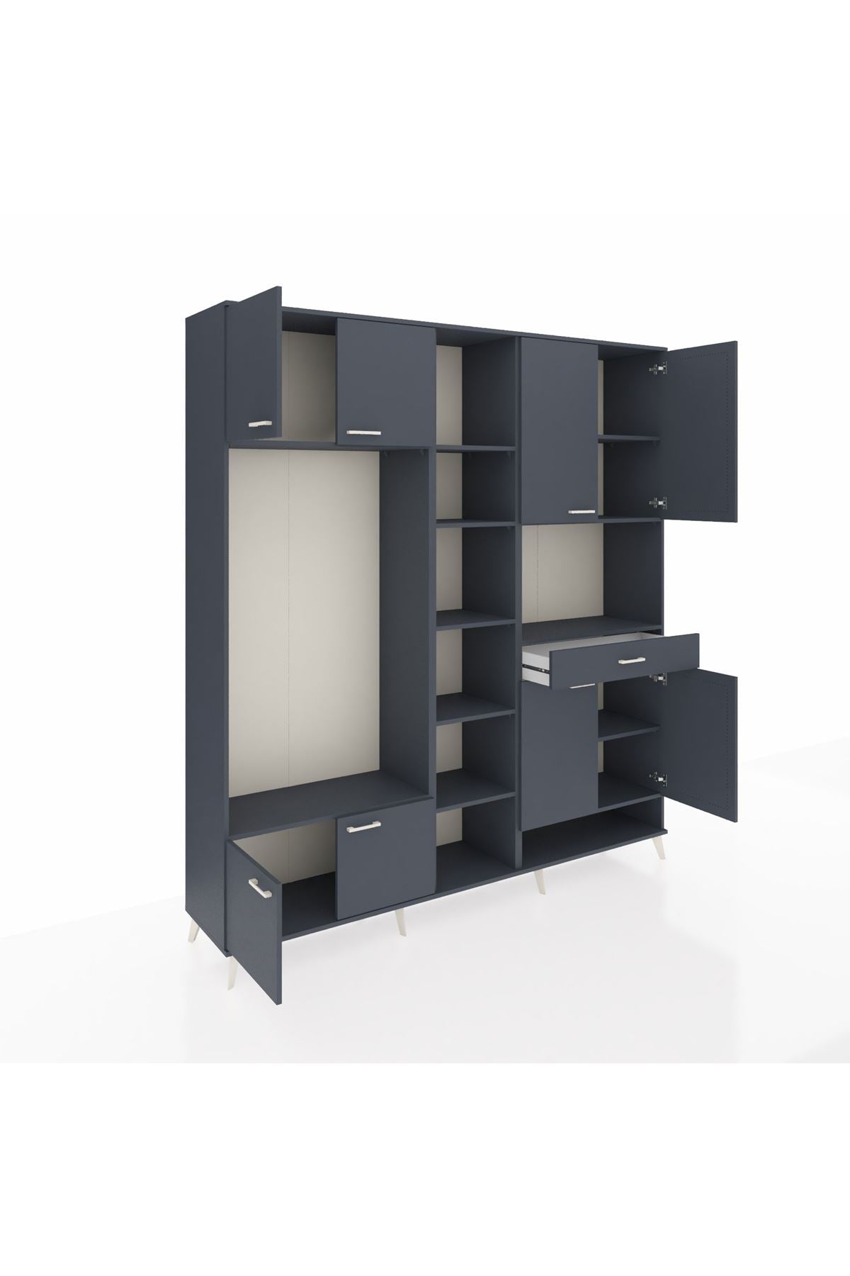 Hyperion Dolap 12 Raflı Tek Çekmeceli 8 Kapaklı 220x44x243 - S553M070V17B