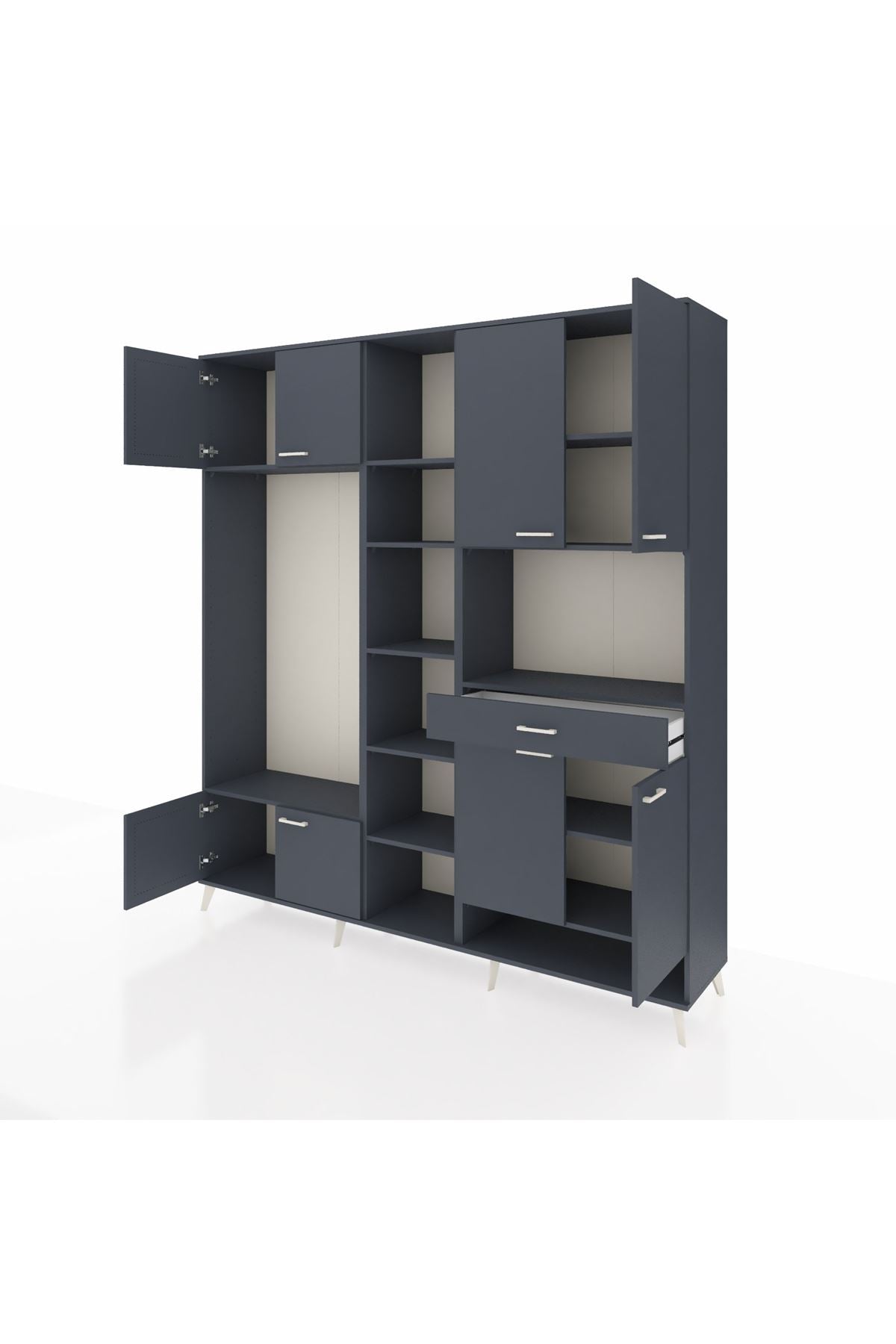 Hyperion Dolap 12 Raflı Tek Çekmeceli 8 Kapaklı 220x44x243 - S553M070V17B
