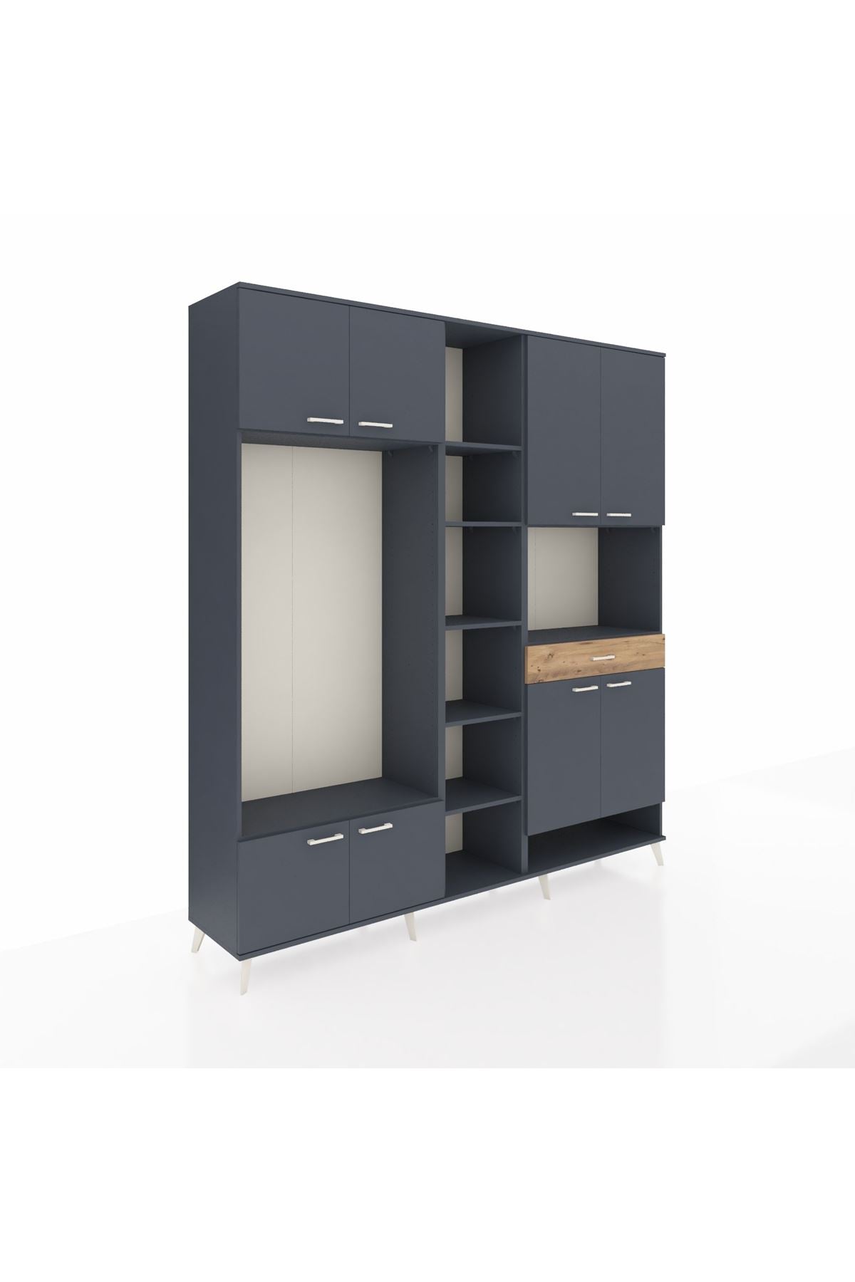 Hyperion Dolap 12 Raflı Tek Çekmeceli 8 Kapaklı 220x44x243 - S553M070V18B