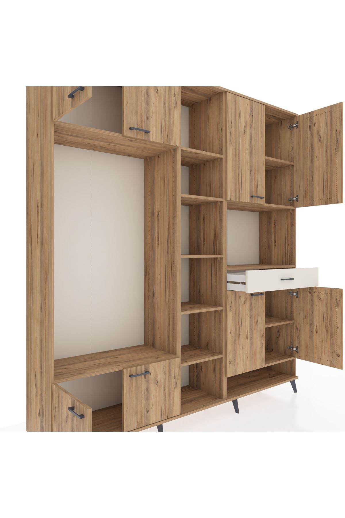 Hyperion Dolap 12 Raflı Tek Çekmeceli 8 Kapaklı 220x44x243 - S553M070V19B