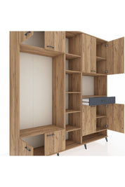 Hyperion Dolap 12 Raflı Tek Çekmeceli 8 Kapaklı 220x44x243 - S553M070V20B