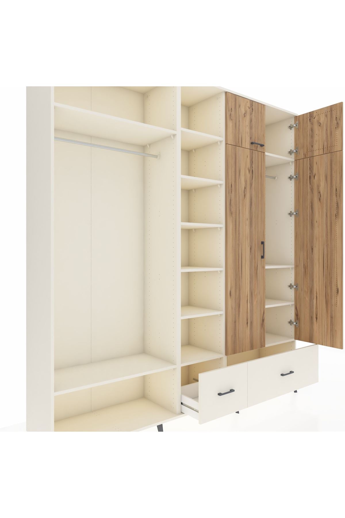 Hyperion Dolap 12 Raflı 2 Çekmeceli 2 Askılı 220x44x243 - S553M072V01B