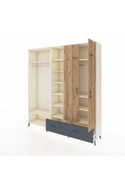 Hyperion Dolap 12 Raflı 2 Çekmeceli 2 Askılı 220x44x243 - S553M072V02B