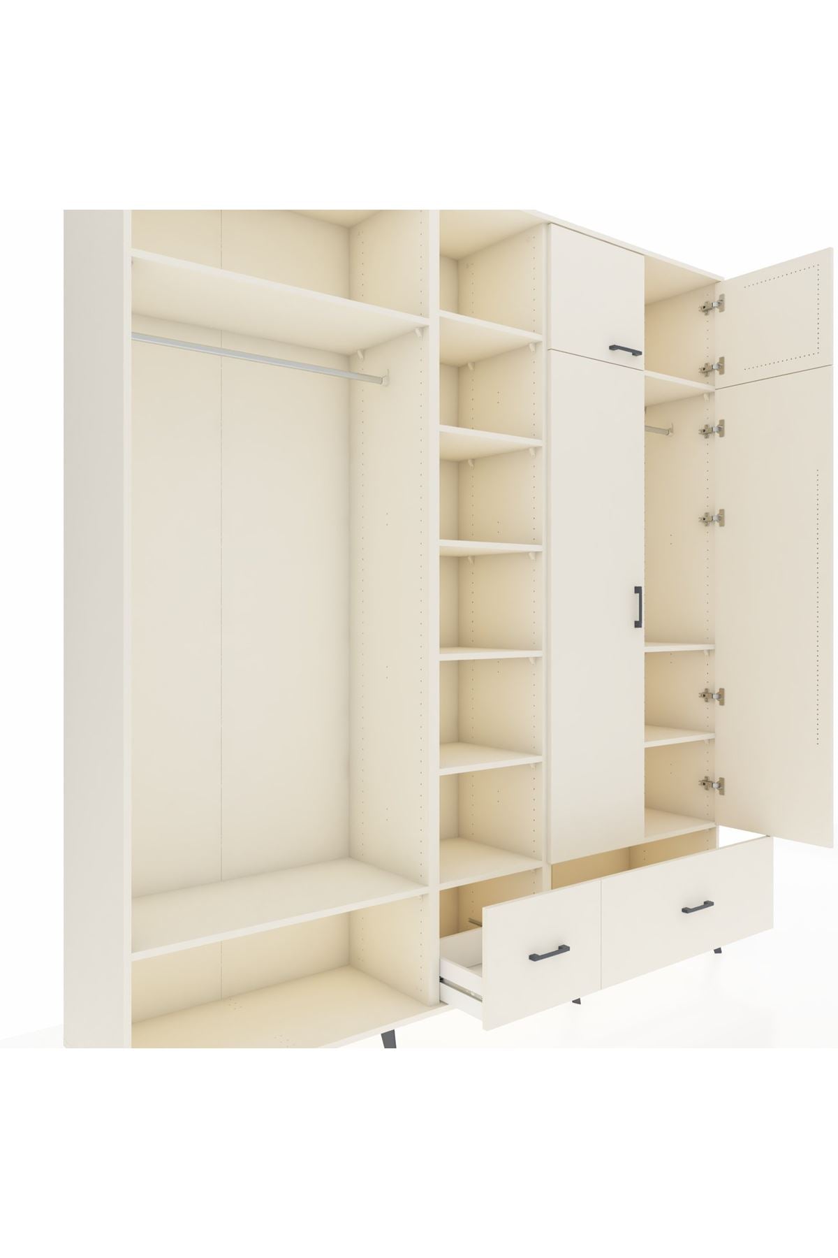 Hyperion Dolap 12 Raflı 2 Çekmeceli 2 Askılı 220x44x243 - S553M072V04B