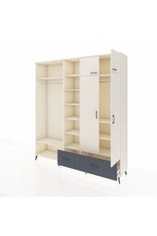 Hyperion Dolap 12 Raflı 2 Çekmeceli 2 Askılı 220x44x243 - S553M072V05B