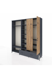 Hyperion Dolap 12 Raflı 2 Çekmeceli 2 Askılı 220x44x243 - S553M072V11B