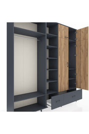 Hyperion Dolap 12 Raflı 2 Çekmeceli 2 Askılı 220x44x243 - S553M072V11B
