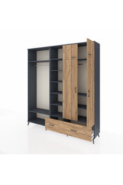 Hyperion Dolap 12 Raflı 2 Çekmeceli 2 Askılı 220x44x243 - S553M072V12B