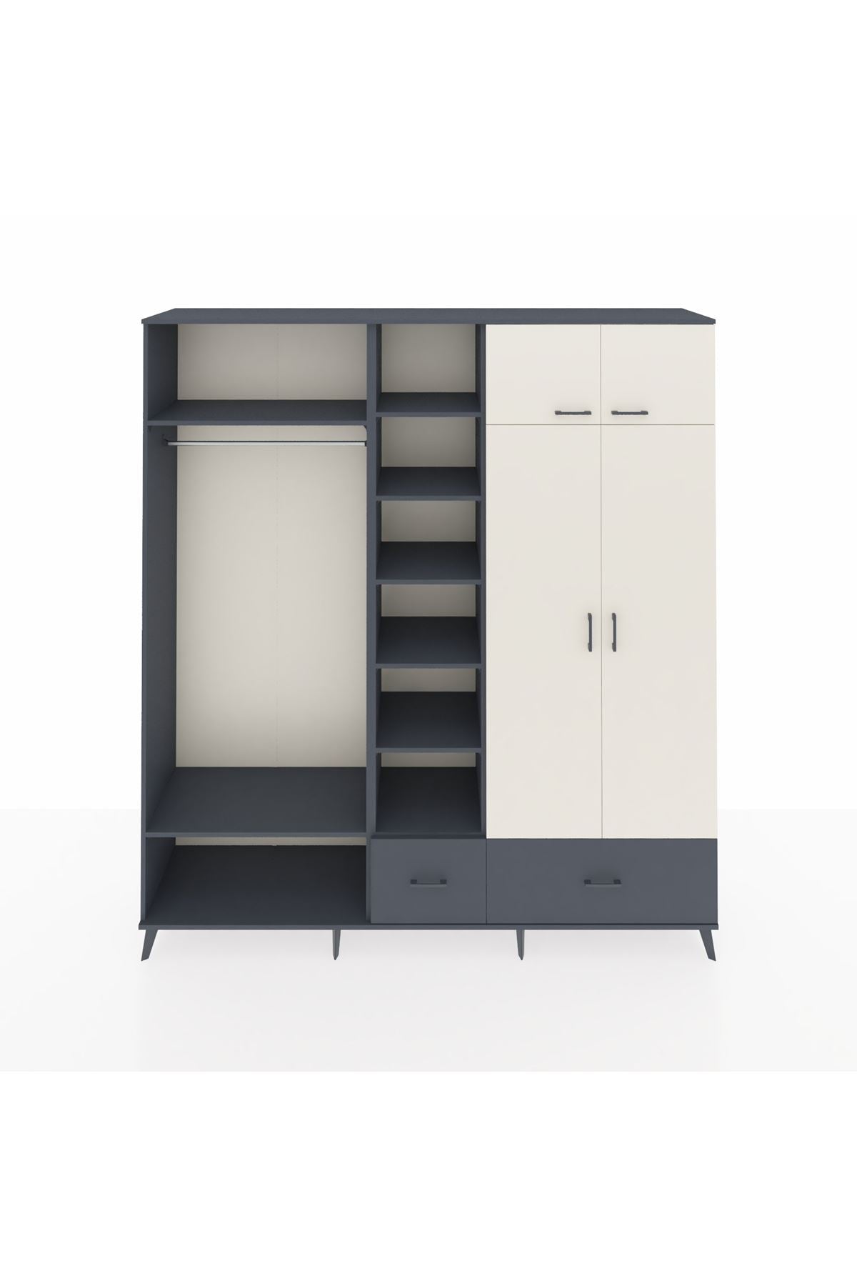 Hyperion Dolap 12 Raflı 2 Çekmeceli 2 Askılı 220x44x243 - S553M072V14B
