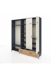 Hyperion Dolap 12 Raflı 2 Çekmeceli 2 Askılı 220x44x243 - S553M072V15B