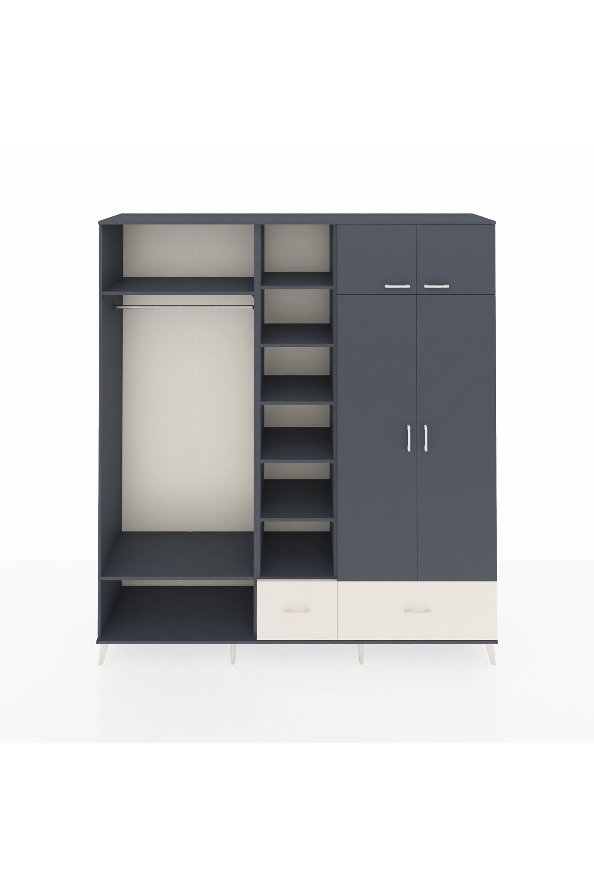 Hyperion Dolap 12 Raflı 2 Çekmeceli 2 Askılı 220x44x243 - S553M072V16B