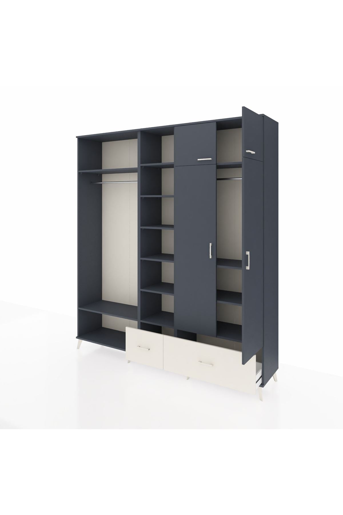 Hyperion Dolap 12 Raflı 2 Çekmeceli 2 Askılı 220x44x243 - S553M072V16B