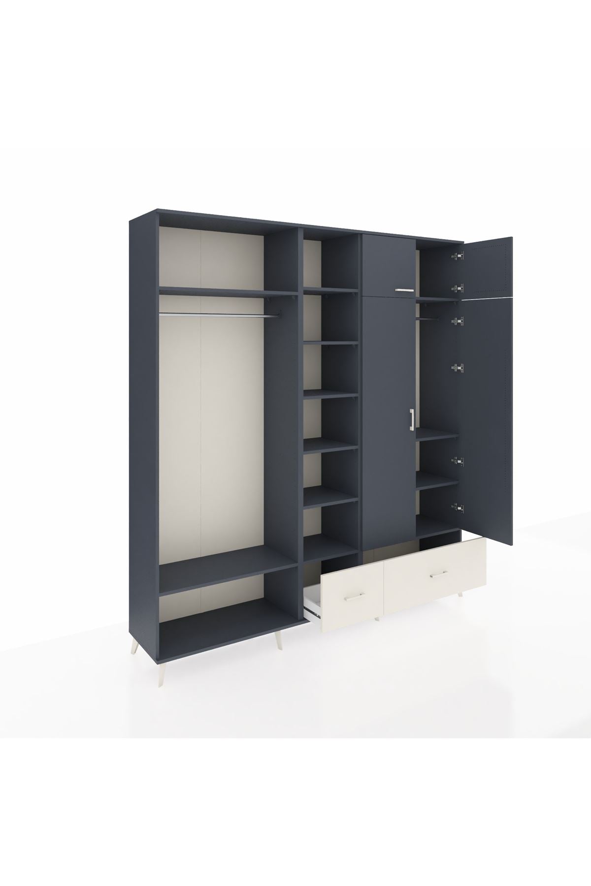 Hyperion Dolap 12 Raflı 2 Çekmeceli 2 Askılı 220x44x243 - S553M072V16B