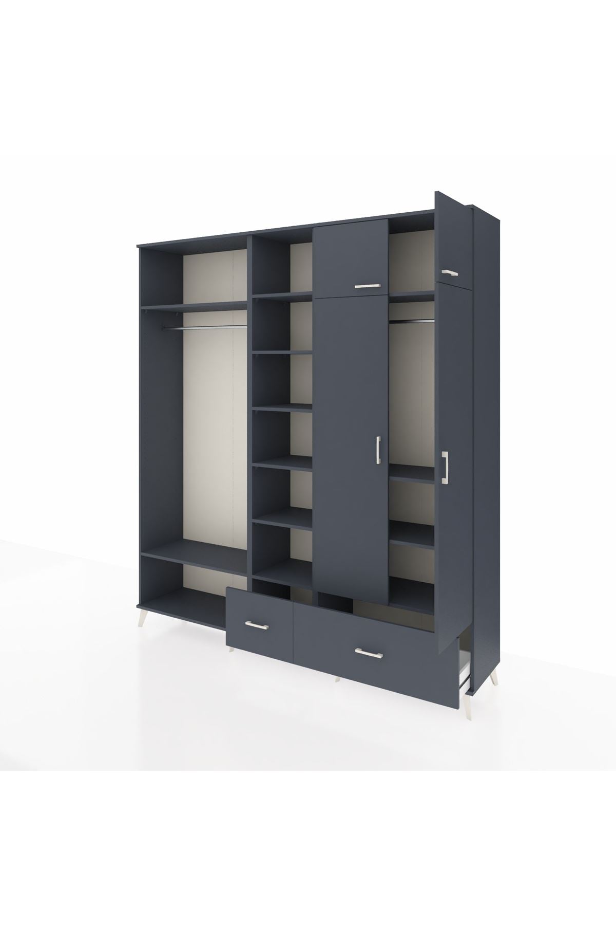 Hyperion Dolap 12 Raflı 2 Çekmeceli 2 Askılı 220x44x243 - S553M072V17B