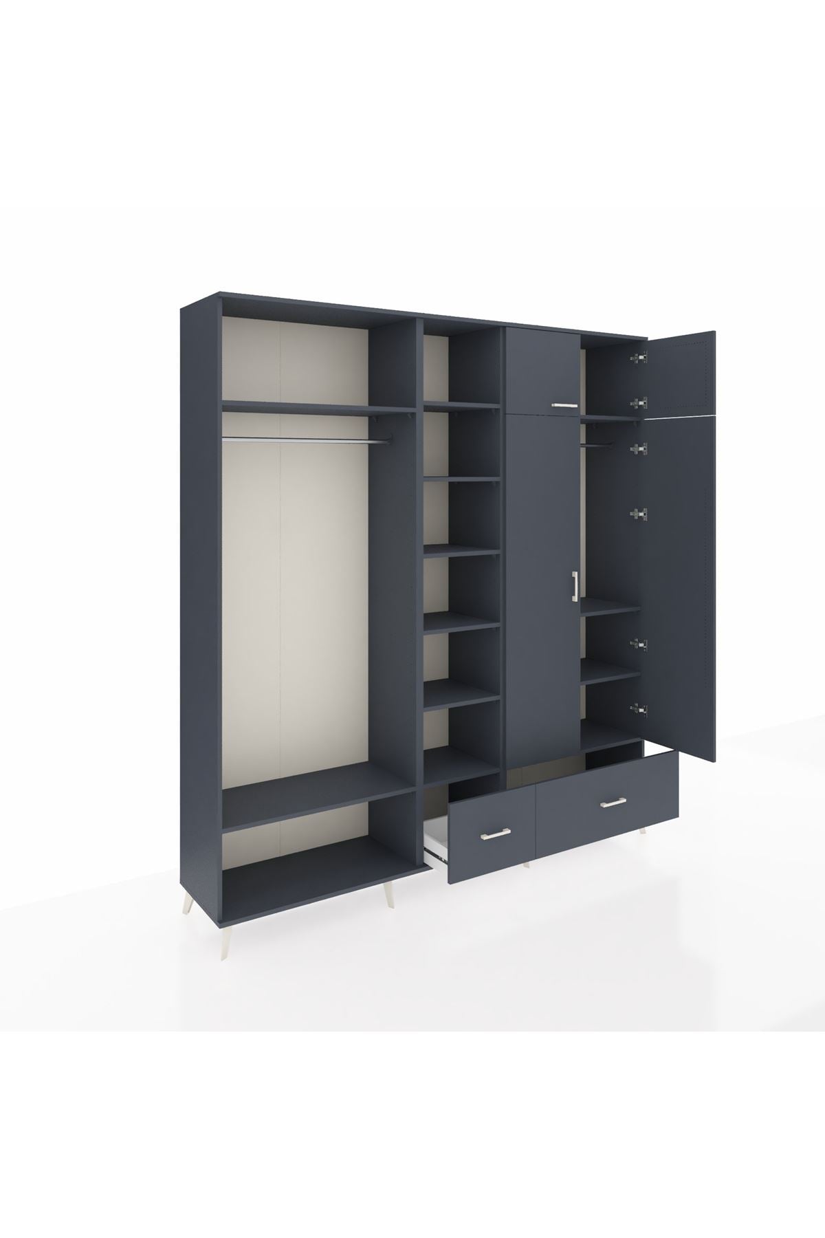 Hyperion Dolap 12 Raflı 2 Çekmeceli 2 Askılı 220x44x243 - S553M072V17B