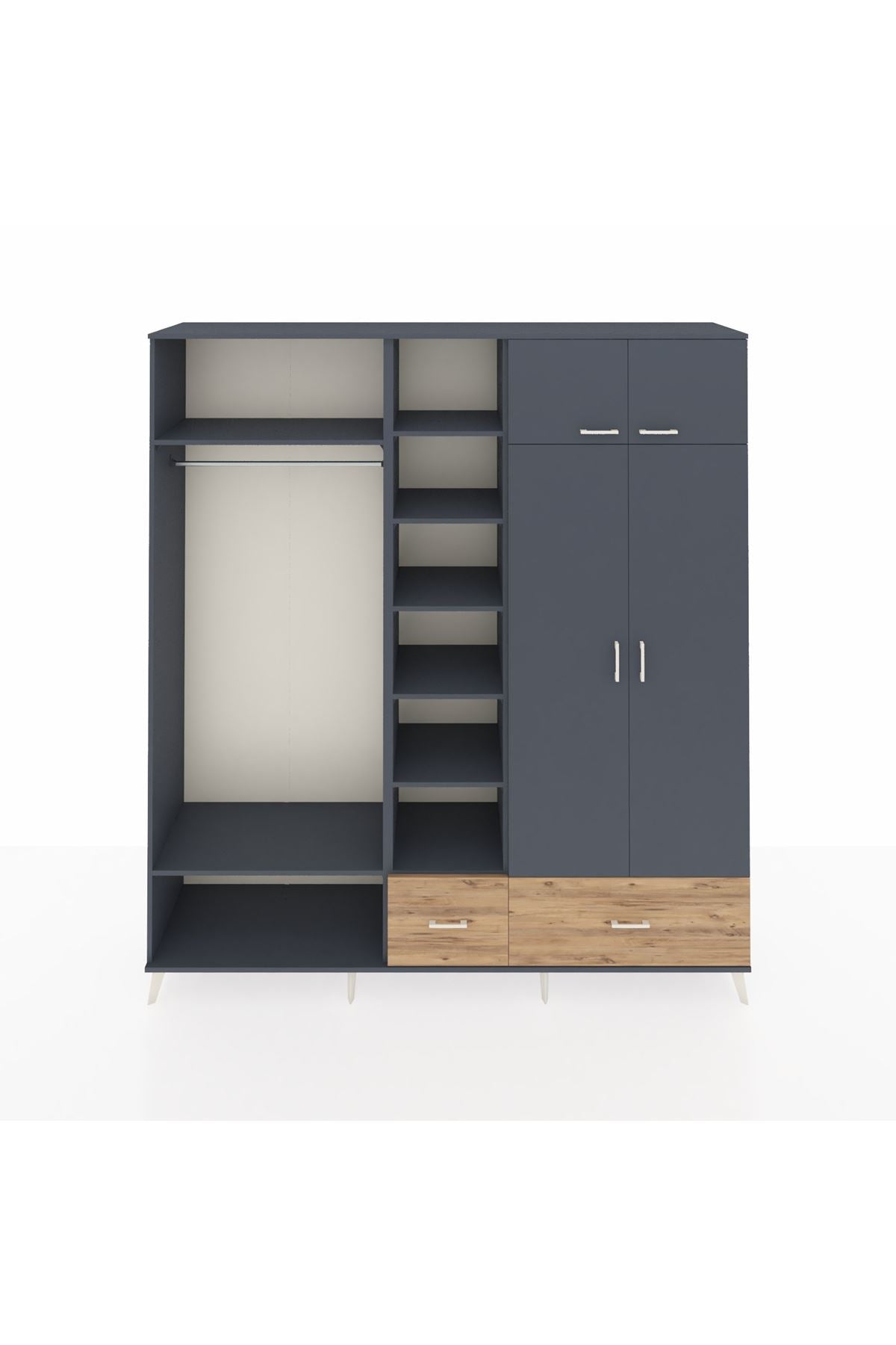 Hyperion Dolap 12 Raflı 2 Çekmeceli 2 Askılı 220x44x243 - S553M072V18B