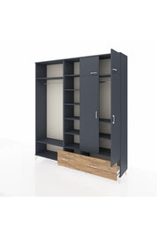 Hyperion Dolap 12 Raflı 2 Çekmeceli 2 Askılı 220x44x243 - S553M072V18B