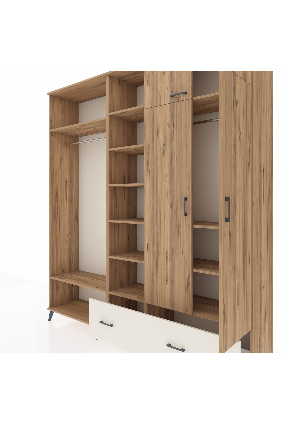 Hyperion Dolap 12 Raflı 2 Çekmeceli 2 Askılı 220x44x243 - S553M072V19B