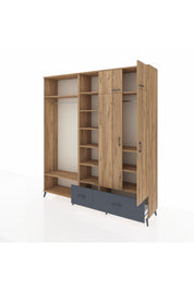 Hyperion Dolap 12 Raflı 2 Çekmeceli 2 Askılı 220x44x243 - S553M072V20B