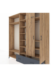 Hyperion Dolap 12 Raflı 2 Çekmeceli 2 Askılı 220x44x243 - S553M072V20B