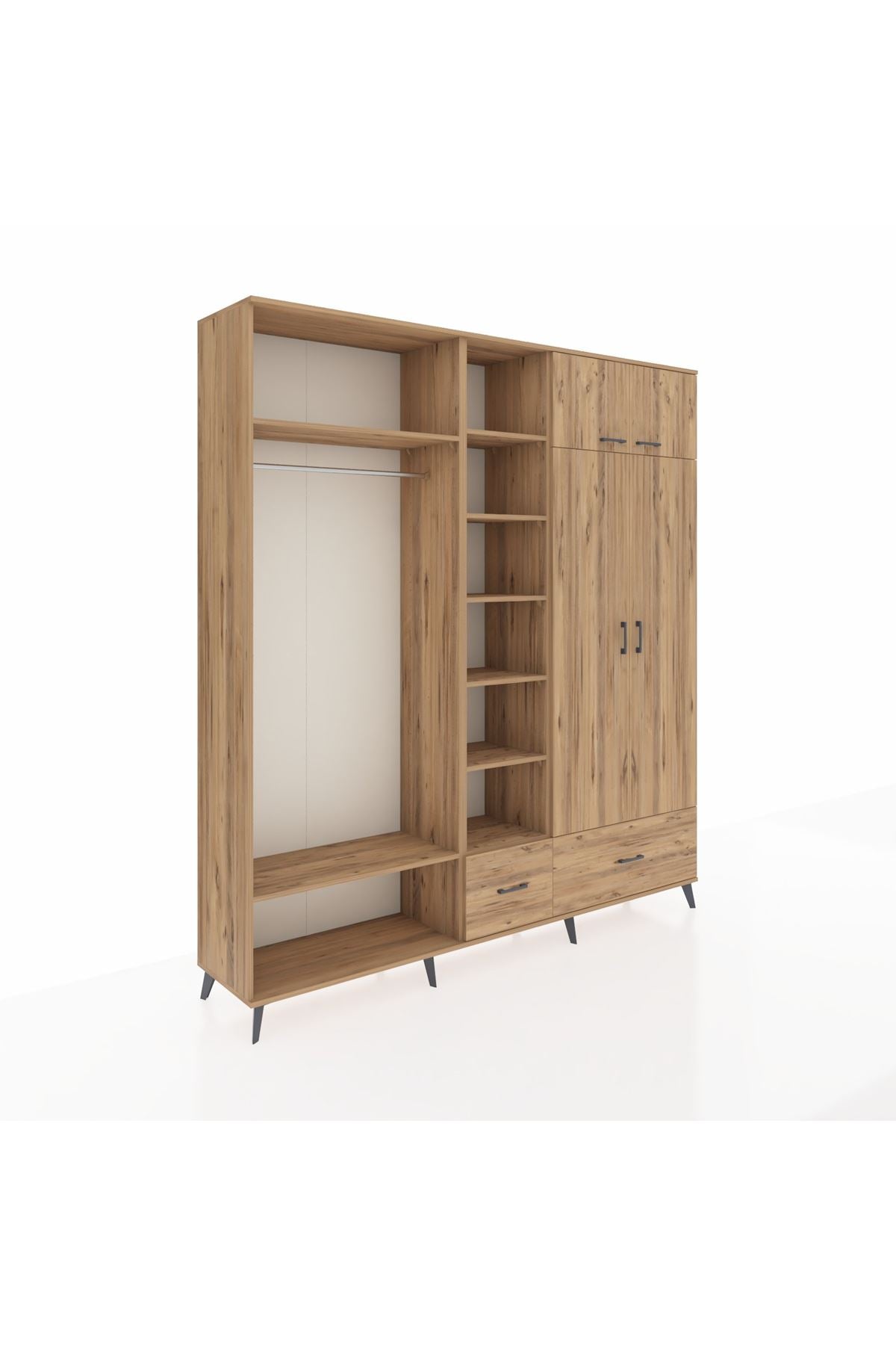 Hyperion Dolap 12 Raflı 2 Çekmeceli 2 Askılı 220x44x243 - S553M072V21B