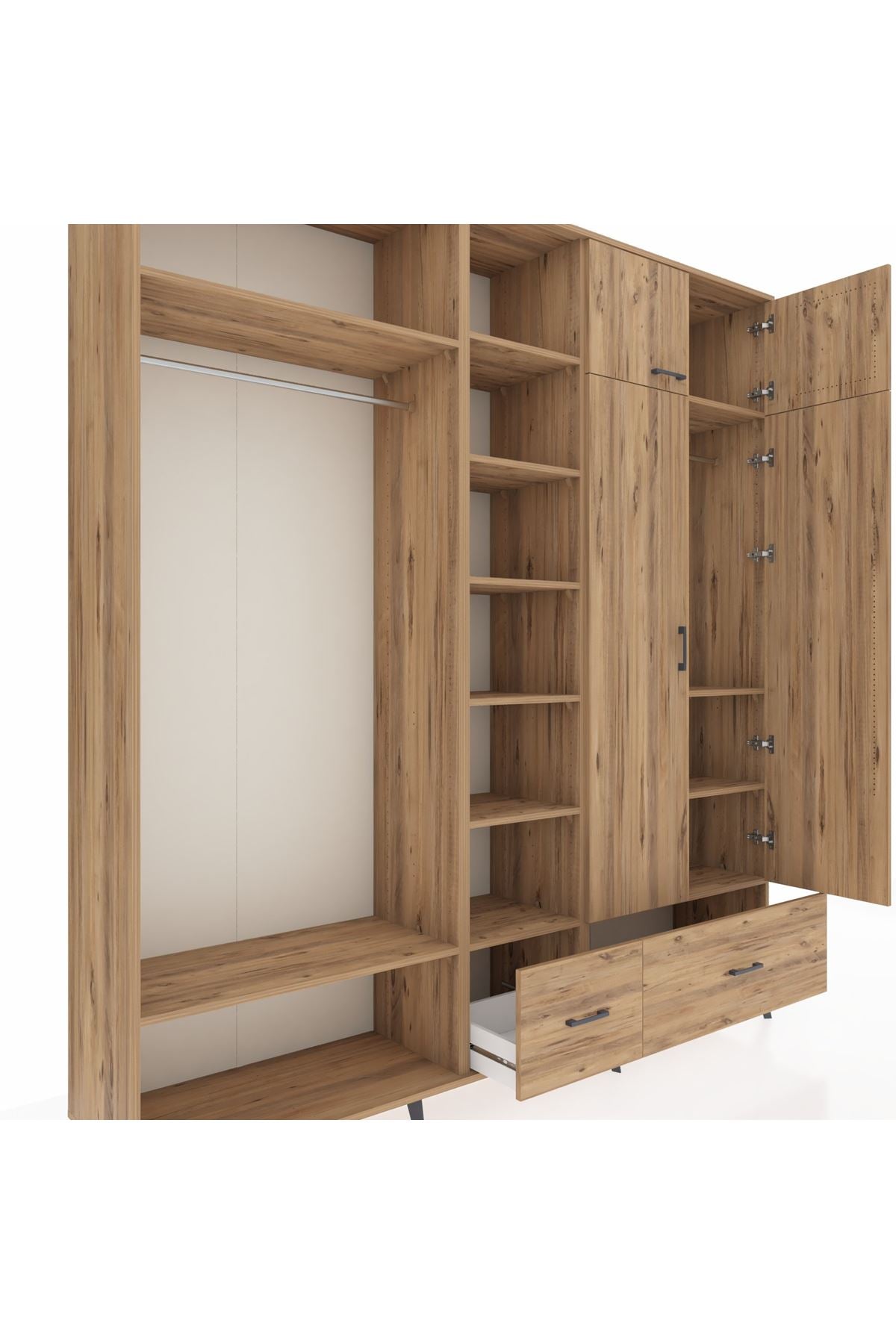Hyperion Dolap 12 Raflı 2 Çekmeceli 2 Askılı 220x44x243 - S553M072V21B