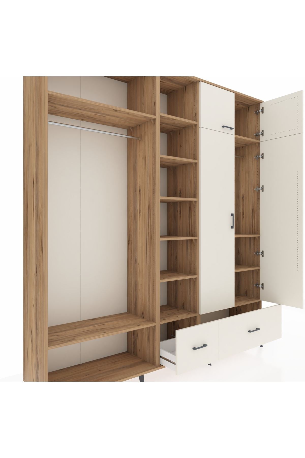 Hyperion Dolap 12 Raflı 2 Çekmeceli 2 Askılı 220x44x243 - S553M072V22B