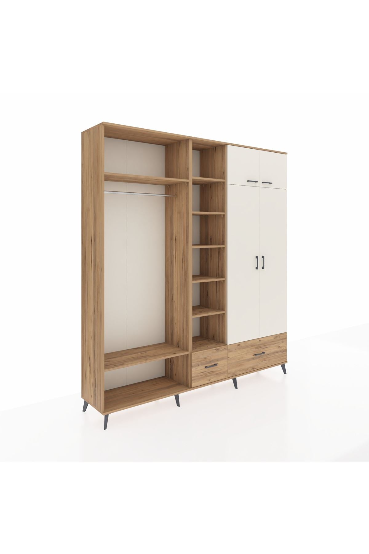 Hyperion Dolap 12 Raflı 2 Çekmeceli 2 Askılı 220x44x243 - S553M072V24B