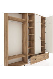 Hyperion Dolap 12 Raflı 2 Çekmeceli 2 Askılı 220x44x243 - S553M072V24B