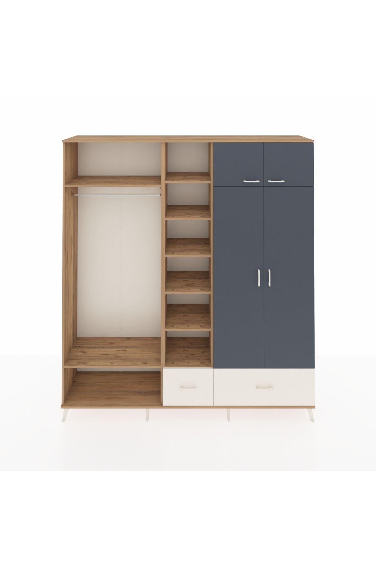 Hyperion Dolap 12 Raflı 2 Çekmeceli 2 Askılı 220x44x243 - S553M072V25B