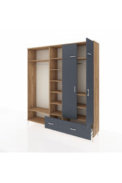 Hyperion Dolap 12 Raflı 2 Çekmeceli 2 Askılı 220x44x243 - S553M072V26B