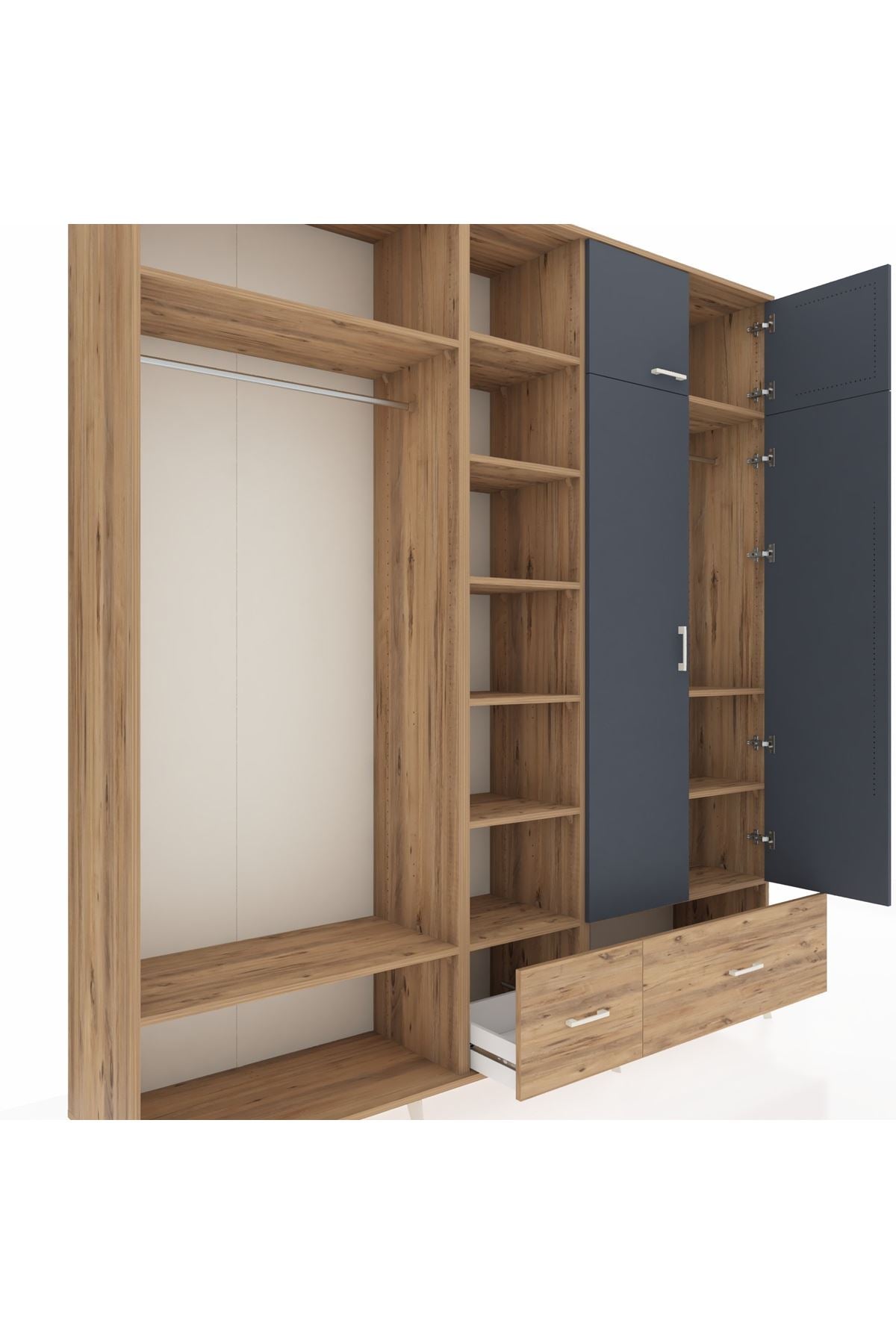 Hyperion Dolap 12 Raflı 2 Çekmeceli 2 Askılı 220x44x243 - S553M072V27B