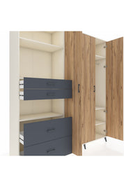 Hyperion Dolap 12 Raflı 4 Çekmeceli Tek Askılı 220x44x243 - S553M073V02B