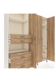 Hyperion Dolap 12 Raflı 4 Çekmeceli Tek Askılı 220x44x243 - S553M073V03B