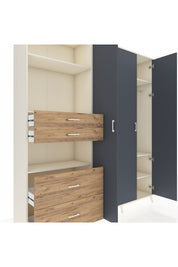 Hyperion Dolap 12 Raflı 4 Çekmeceli Tek Askılı 220x44x243 - S553M073V09B