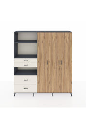 Hyperion Dolap 12 Raflı 4 Çekmeceli Tek Askılı 220x44x243 - S553M073V10B