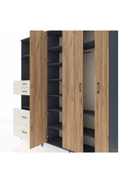 Hyperion Dolap 12 Raflı 4 Çekmeceli Tek Askılı 220x44x243 - S553M073V10B