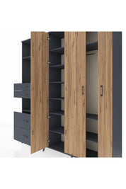 Hyperion Dolap 12 Raflı 4 Çekmeceli Tek Askılı 220x44x243 - S553M073V11B