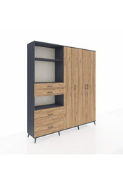 Hyperion Dolap 12 Raflı 4 Çekmeceli Tek Askılı 220x44x243 - S553M073V12B