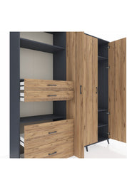 Hyperion Dolap 12 Raflı 4 Çekmeceli Tek Askılı 220x44x243 - S553M073V12B
