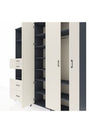 Hyperion Dolap 12 Raflı 4 Çekmeceli Tek Askılı 220x44x243 - S553M073V13B